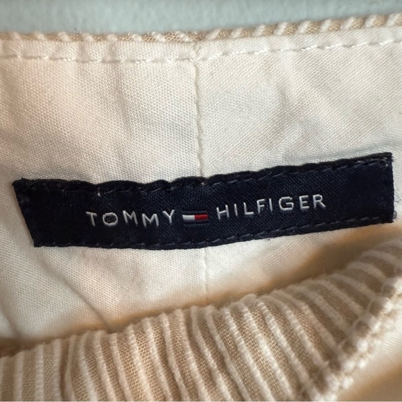 Tommy Hilfiger | Tan / White Seersucker Striped Shorts | Sz 4 - Picture 3 of 7